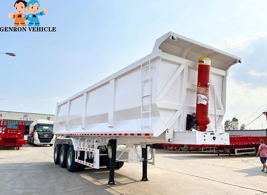 White GENRON rear dump semi trailer