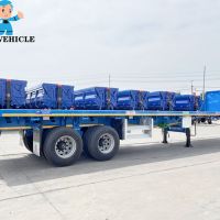2 axle flatbed semi trailer side view